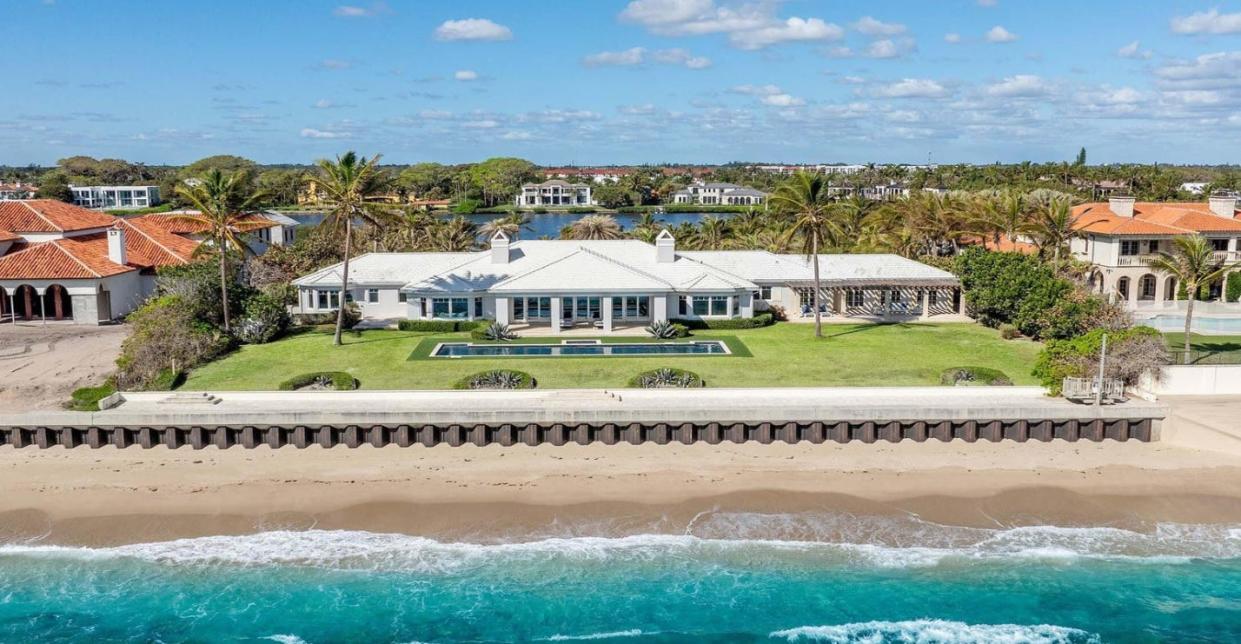An ocean-to-lake Bermuda-style estate at 1120 S. Ocean Blvd. in Manalapan, south of Palm Beach, has just changed hands for a recorded $38.5 million.