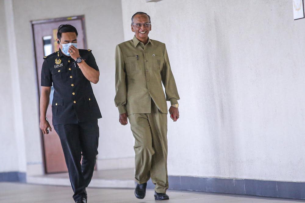 Former auditor-general (A-G) Tan Sri Ambrin Buang told the court that only an A-G may chair an exit conference, which he did not do at the meeting. — Picture by Hari Anggara