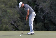 Xander Schauffele makes his birdie putt for the win on the 18th green during the final round of the Tournament of Champions golf event, Sunday, Jan. 6, 2019, at Kapalua Plantation Course in Kapalua, Hawaii. (AP Photo/Matt York)