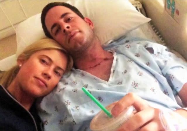 Source: Tarek El Moussa/Instagram Christina Hall stuck by El Moussa's side while he was in the hospital following his cancer treatments.