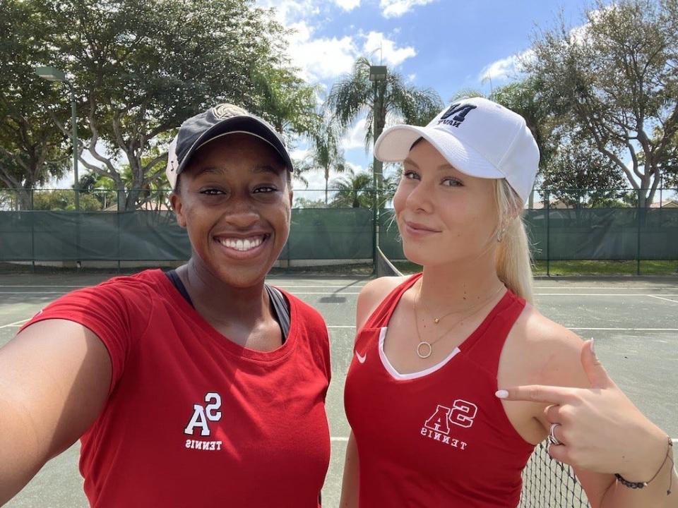 Saint Andrew's tennis players Madison Smith (left) and Manci Pal (right) are set to play collegiate tennis at Army and Navy respectively after finishing their prep careers with the Scots.