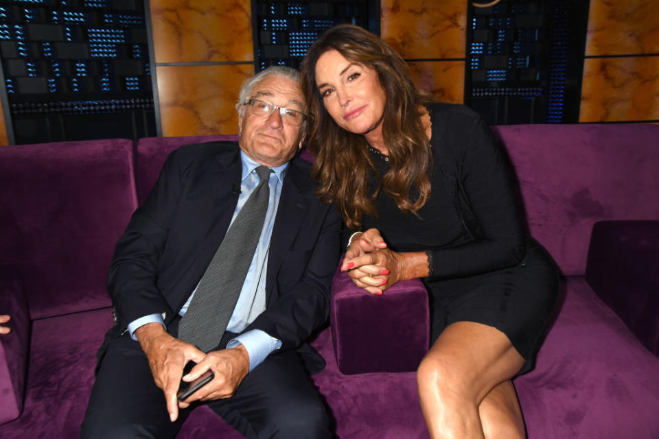 Robert De Niro poses with Caitlyn Jenner at the Comedy Central Roast of Alec Baldwin. (Photo: Jeff Kravitz/FilmMagic)