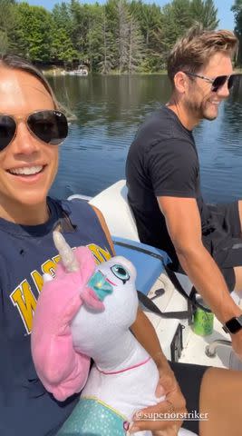 <p>Jana Kramer Instagram</p> Jana Kramer enjoys a family day at the lake