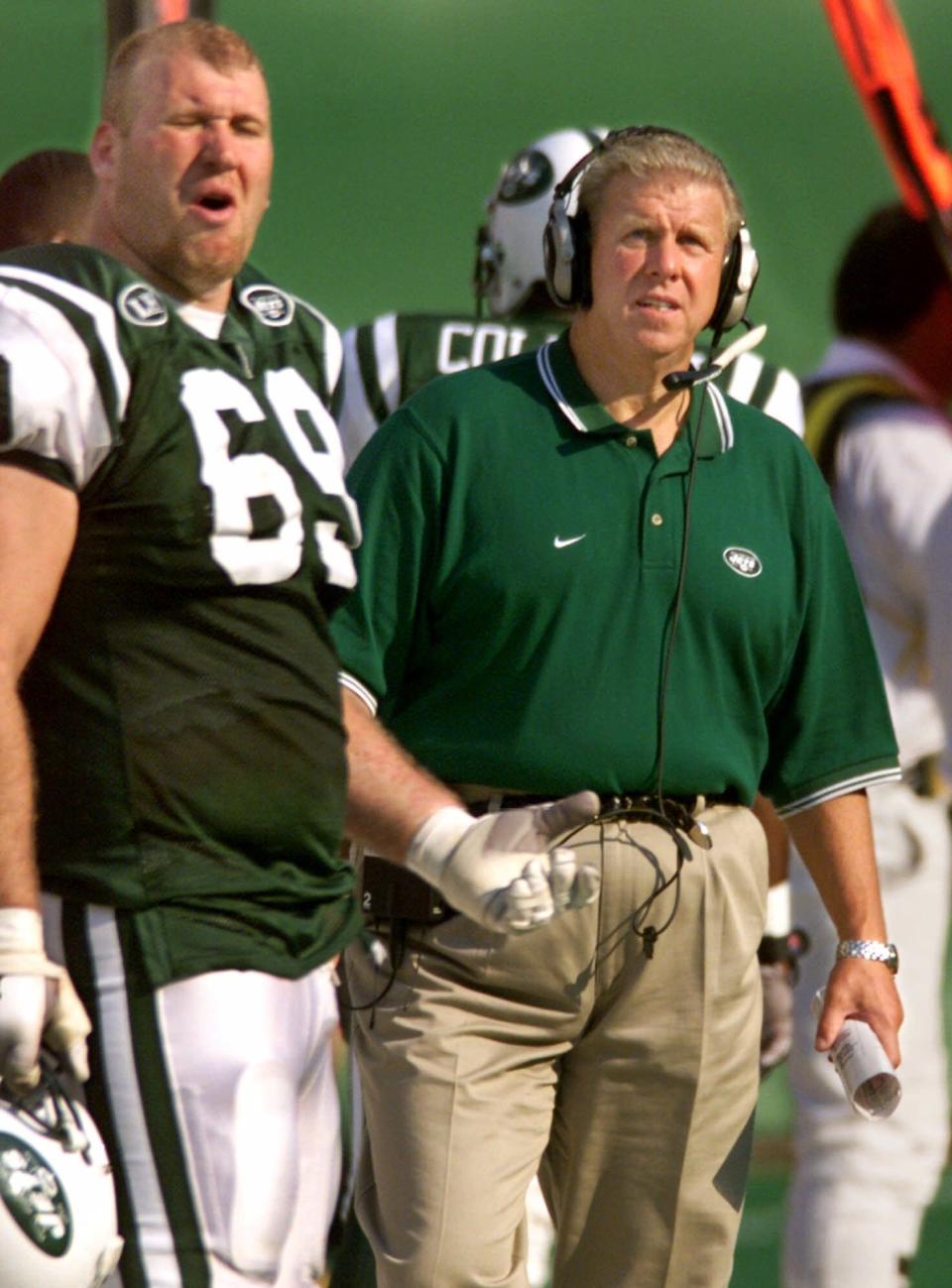 Bill Parcells, here in 1999, has the best winning percentage of any coach in Jets' history.  (AP Photo/Kathy Willens)