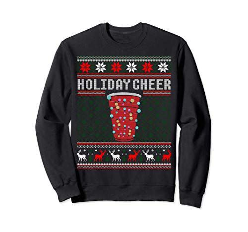 9) Cheer Red Solo Cup Christmas Beer Pong Ugly Sweater