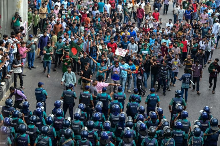 Bangladeshi students launched protests earlier this month, demanding a merit-based system for well-paid and massively over-subscribed civil service jobs (MUNIR UZ ZAMAN)