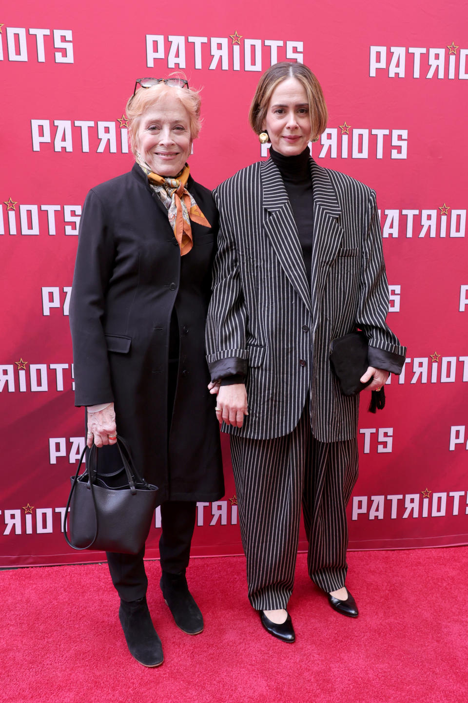 NEW YORK, NEW YORK - APRIL 22: (L-R) Holland Taylor and Sarah Paulson attend the "Patriots" Broadway Opening at Ethel Barrymore Theatre on April 22, 2024 in New York City. (Photo by Michael Loccisano/Getty Images)