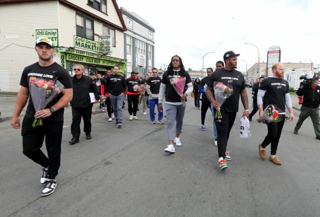 Bills, Sabres Choose Love shirts on sale to raise money for survivors of  Tops shooting