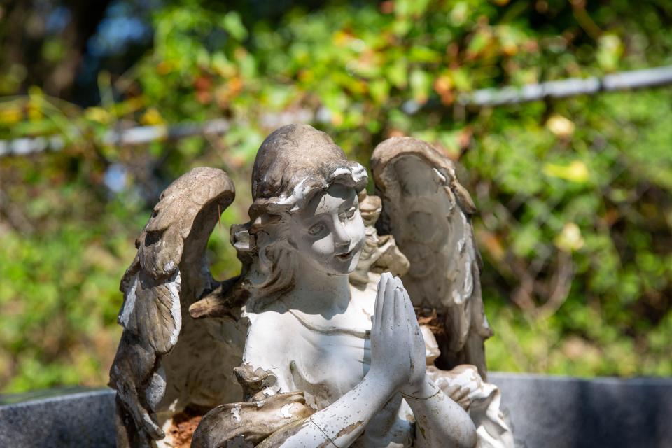 A statue of an angel at a cemetery in unincorporated Gardi, Georgia. In November of 2019 Javier Sanchez Mendoza, Jr. kidnapped a woman at knifepoint and drove her to the cemetery with plans of killing her.