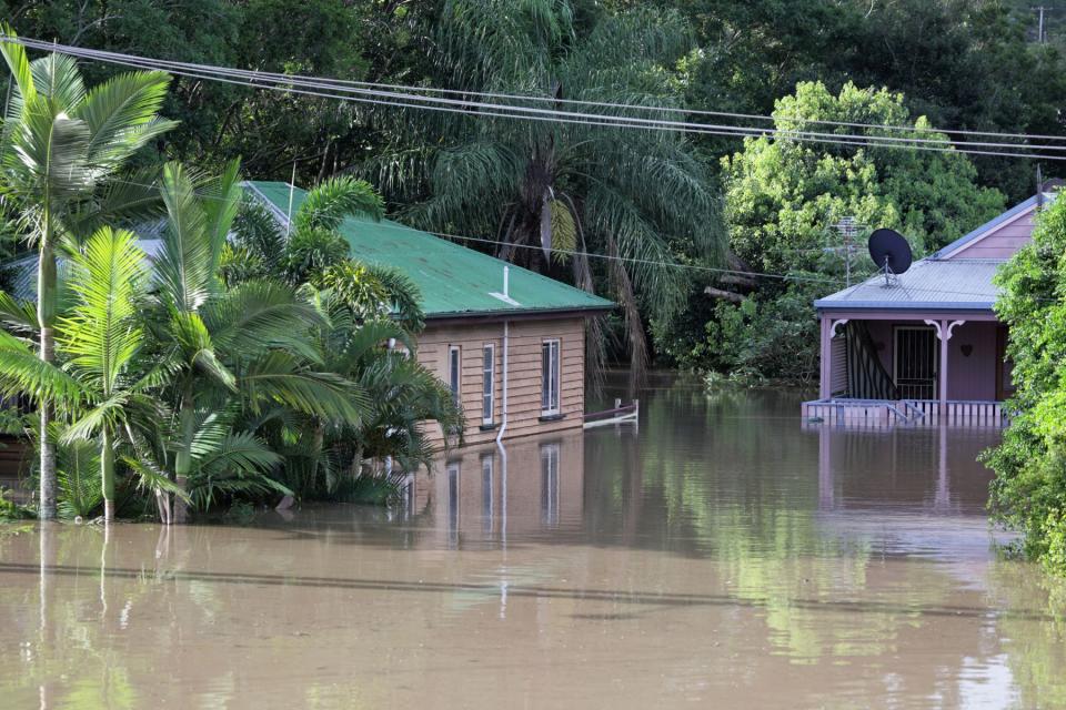 Australian homes in flood water