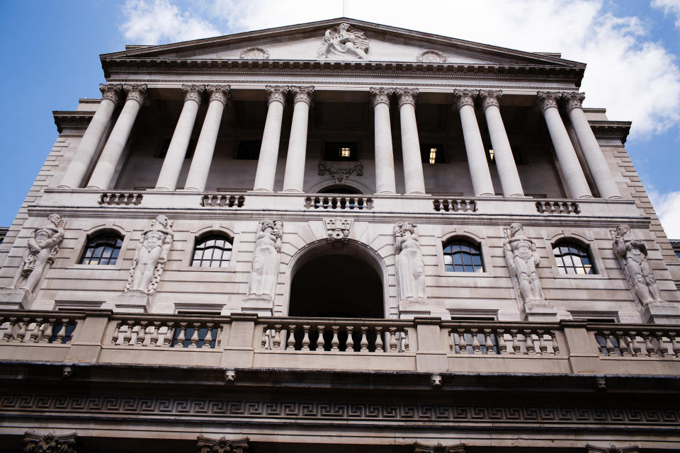 The Bank of England stands on Threadneedle Street in London, England, on July 1, 2019. (Photo by David Cliff/NurPhoto via Getty Images)