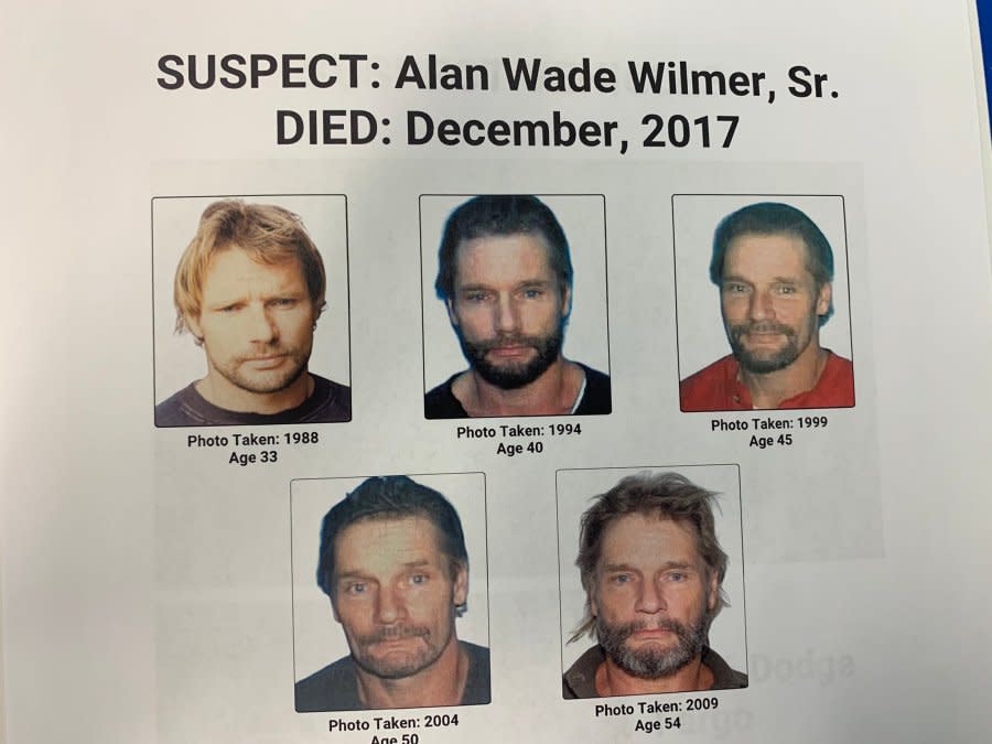 Images of Alan Wade Wilmer, Sr. shown during Jan. 8, 2024 news conference.