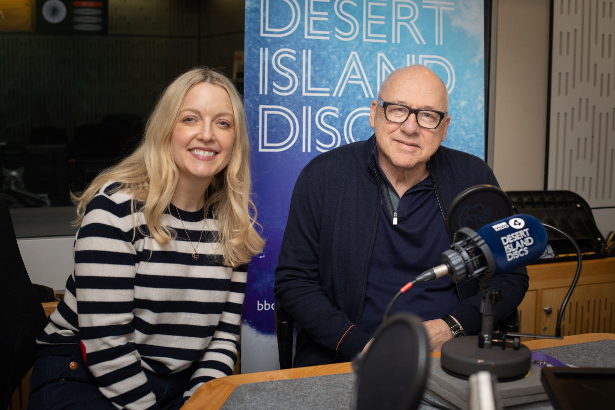 Mark Knopfler with Lauren Laverne in the BBC studio