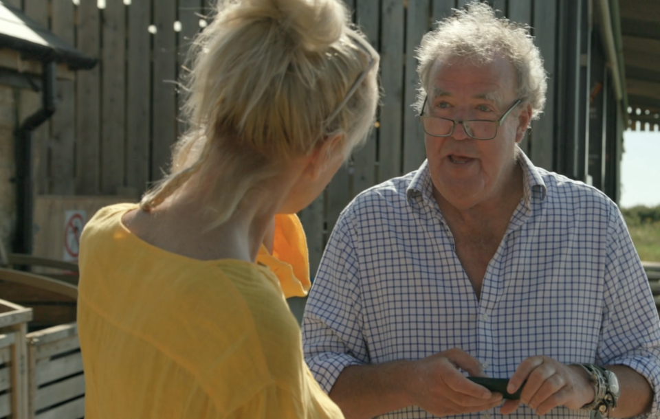 Jeremy Clarkson got tearful over his win against the council. (Prime Video grab)