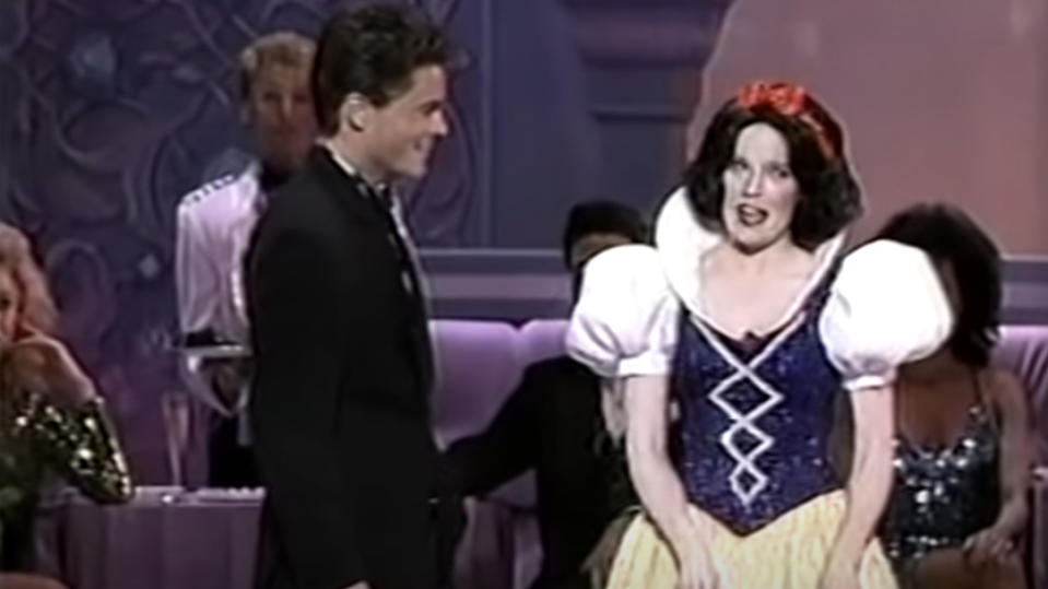 1989: When Rob Lowe sang a duet with Snow White.