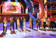 It was Latin Night on "Dancing with the Stars," as seven remaining couples took to the ballroom floor and performed to a Latin-inspired hit, Monday, April 29, on ABC.