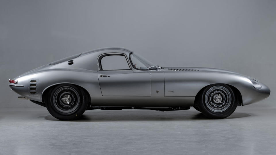 A re-creation of a 1964 Jaguar E-Type Low-Drag Coupe.