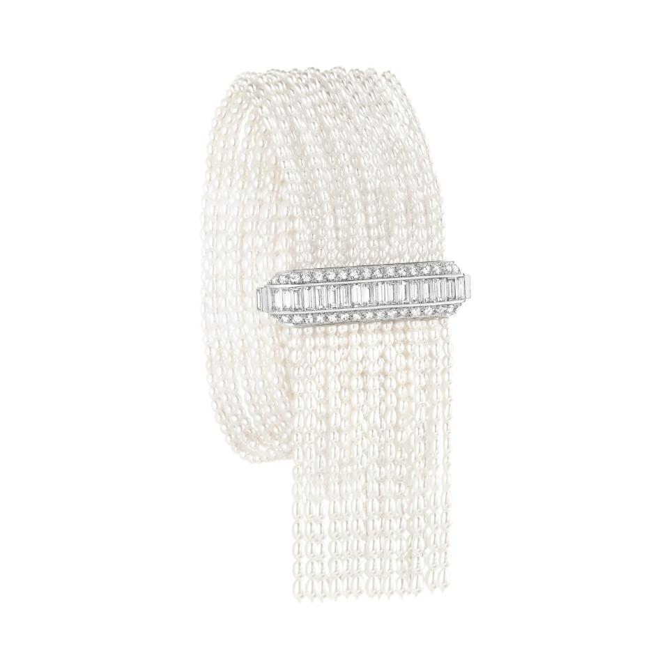 Boucheron white gold, diamond and pearl bracelet (POA)