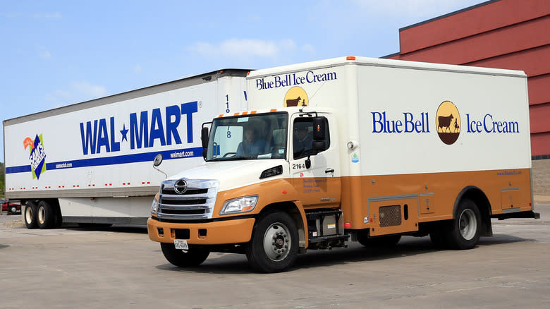 Blue bell truck outside Walmart