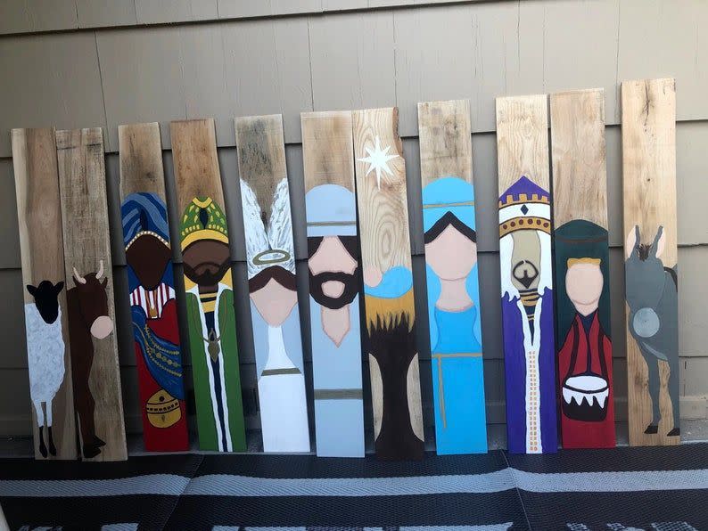 Wooden Outdoor Nativity Scene