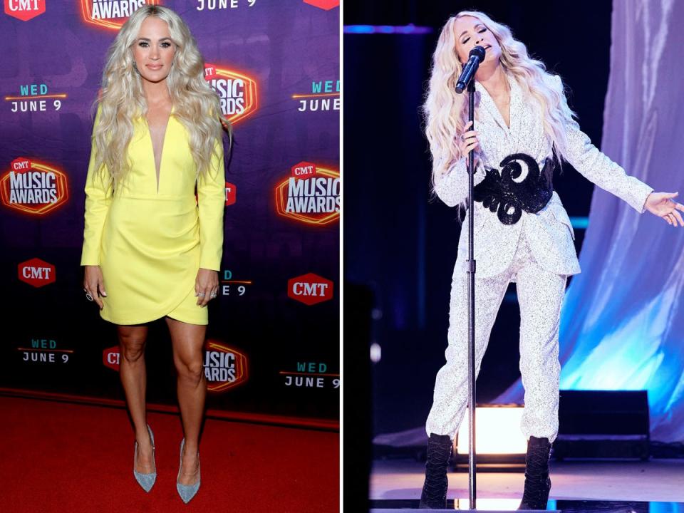 Carrie Underwood attends the 2021 CMT Music Awards.