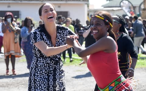 Meghan dances in South Africa - Credit: Samir Hussein