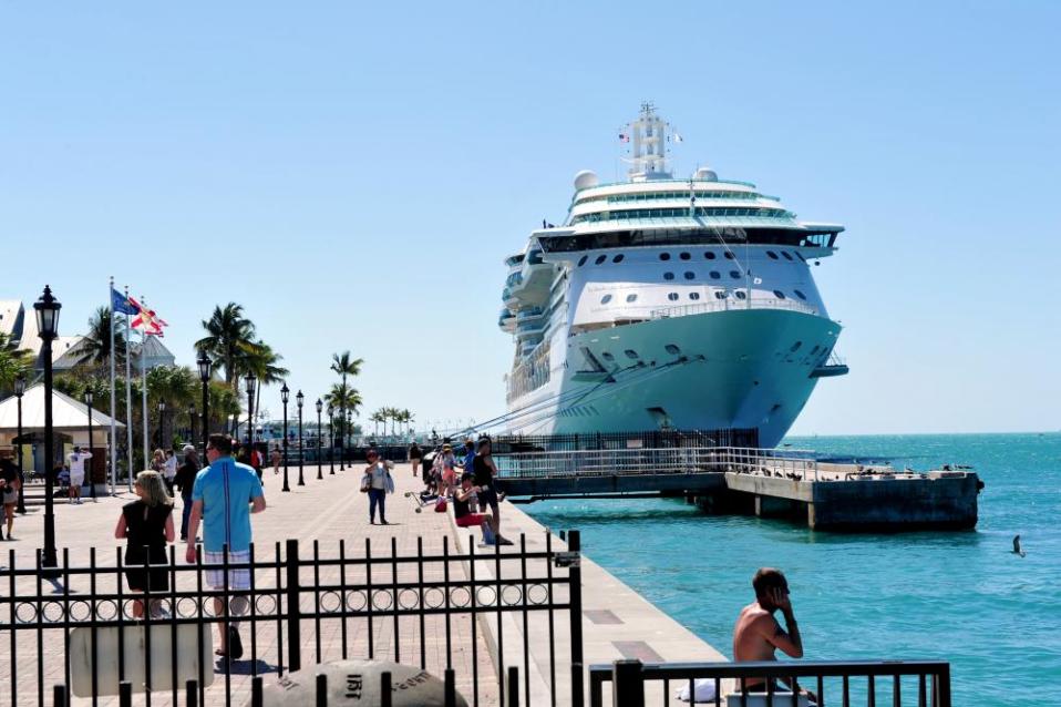 A Royal Caribbean cruise ship is docked at the Port of Key in Key West in 2016.