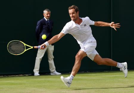 Britain Tennis - Wimbledon - All England Lawn Tennis & Croquet Club, Wimbledon, England - 30/6/16 France's Richard Gasquet in action against Spain's Marcel Granollers REUTERS/Stefan Wermuth