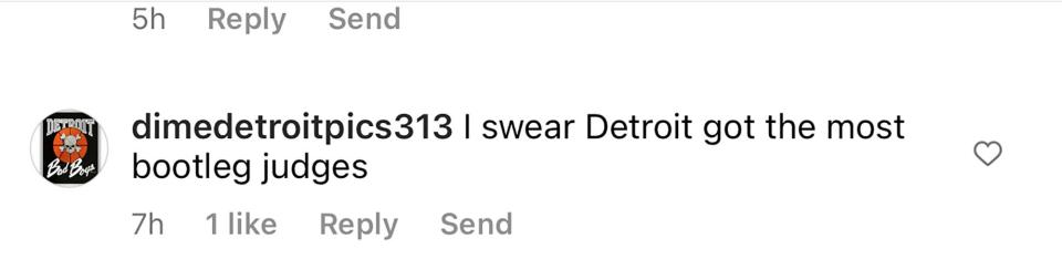 Instagram user @dimedetroitpics313 posted a comment under a post on @crimenewsinthed regarding a Judge's decision to release a violent criminal, Torrion Hudson, out on bond after the defendant was called back to court Wednesday for allegedly committing another violent crime this past weekend.