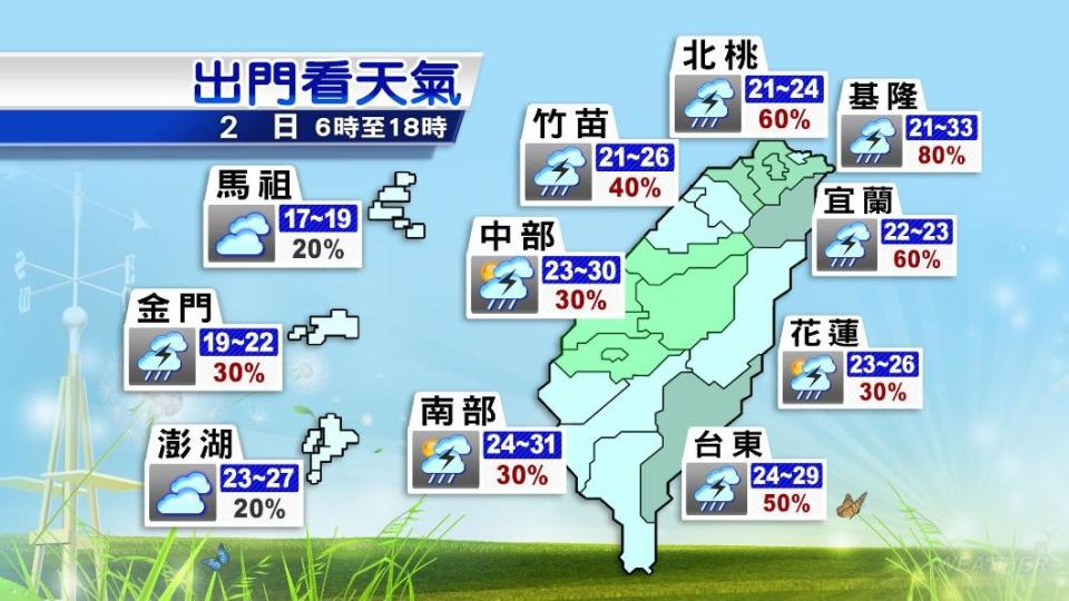 各地天氣預報。（圖／TVBS）