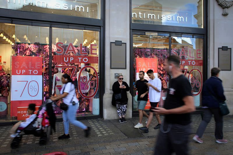 FILE PHOTO: Shoppers on Oxford Street, London