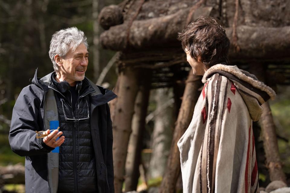 Tony Gilroy and Diego Luna on the set of Lucasfilm's ANDOR