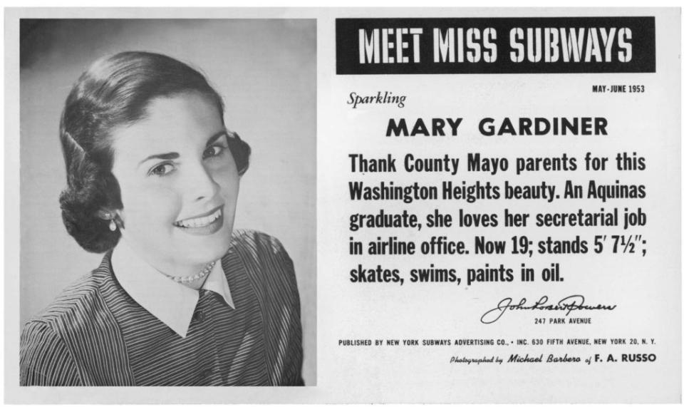 Mary Gardiner Timoney was hired at Radio City Music Hall after her Miss Subways nod.