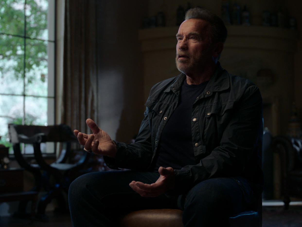 Arnold Schwarzenegger speaking in Netflix docuseries "Arnold."