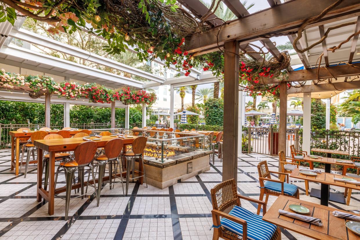 The leafy patio at Galley offers plenty of al fresco seating for the new Sunday brunch.