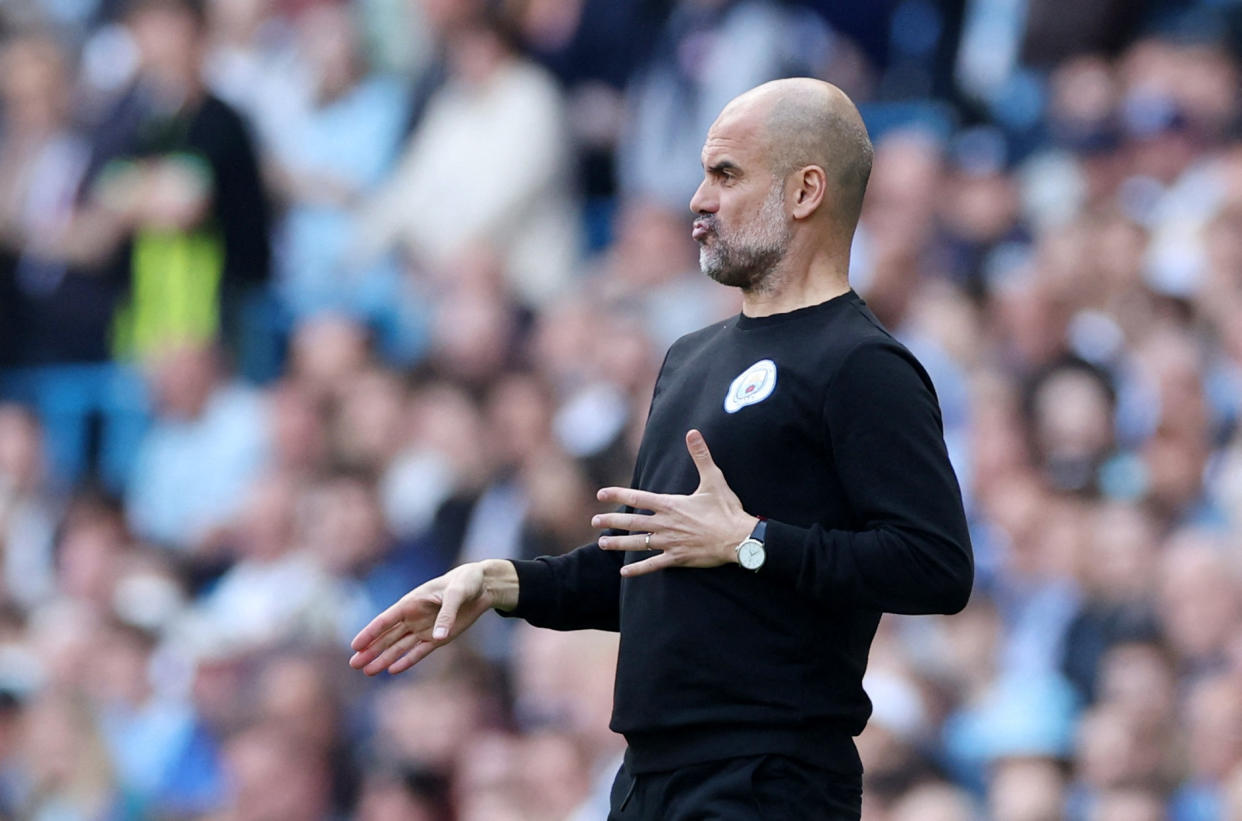 Manchester City manager Pep Guardiola during their Premier League match against Newcastle United. 