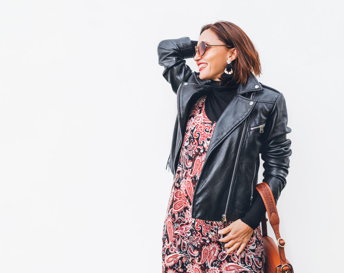 Leather Quilted Biker Jacket | Karen Millen