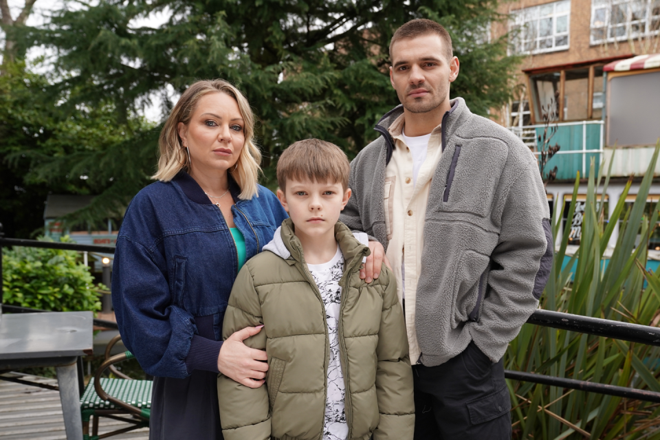 marie, arlo and abe fielding in hollyoaks