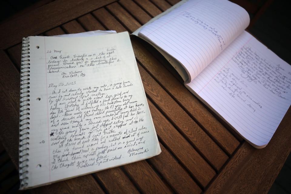 Two filled Kindred Spirit journals are being kept at the Bainbridge Island Historical Museum.