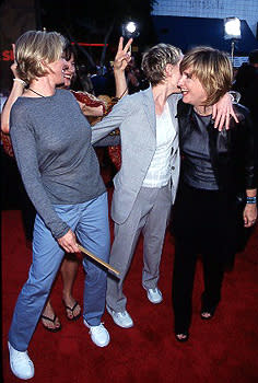 Ellen DeGeneres and Anne Heche clown around with Melissa Etheridge at the LA premiere for Eyes Wide Shut Photo by Jeff Vespa/Wireimage.com