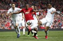 Britain Football Soccer - Manchester United v Swansea City - Premier League - Old Trafford - 30/4/17 Manchester United's Anthony Martial shoots at goal Reuters / Andrew Yates Livepic