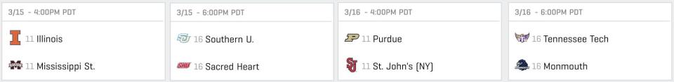 ncaa women's tournament first four