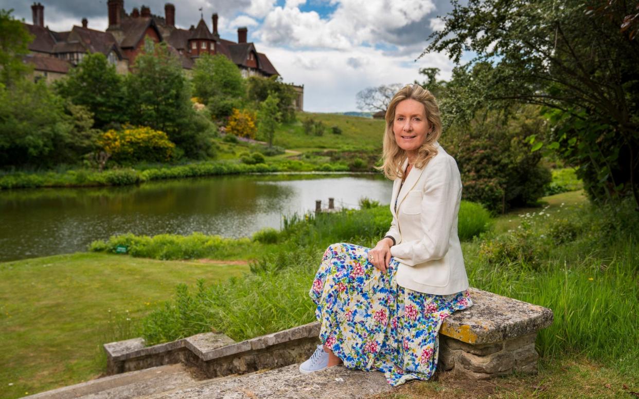 Lady Marina Cowdray in the garden of Cowdray House in Sussex - Andrew Crowley