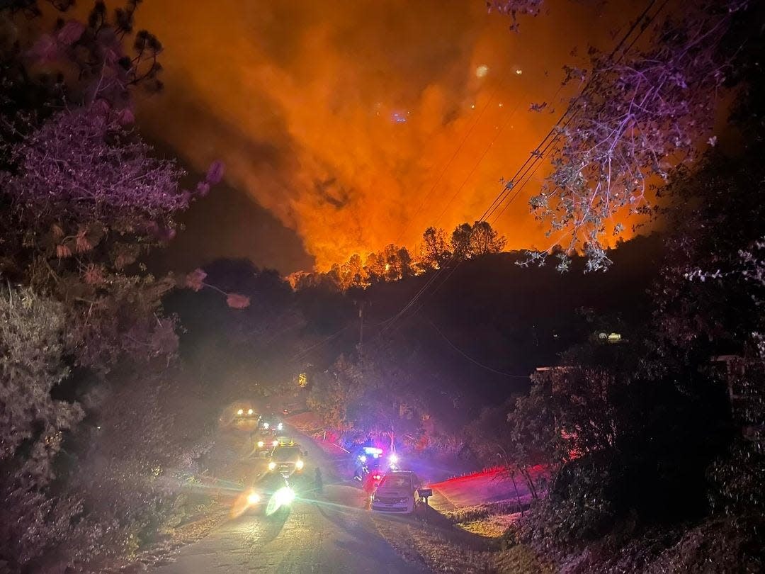 The Woods Fire burns near Sonora, California, on Sept. 2, 2022.