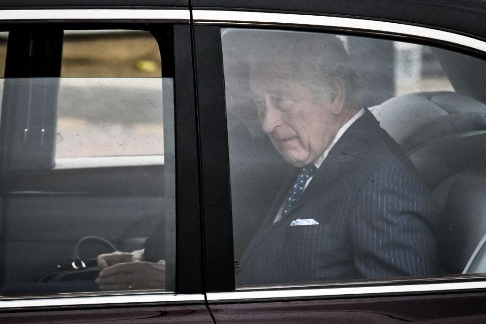 topshot britains king charles iii and britains camilla, queen consort drive up the mall to buckingham palace at the start of the day, in central london, on may 6, 2023 ahead of their coronations the set piece coronation is the first in britain in 70 years, and only the second in history to be televised charles will be the 40th reigning monarch to be crowned at the central london church since king william i in 1066 outside the uk, he is also king of 14 other commonwealth countries, including australia, canada and new zealand camilla, his second wife, will be crowned queen alongside him and be known as queen camilla after the ceremony photo by marco bertorello afp photo by marco bertorelloafp via getty images