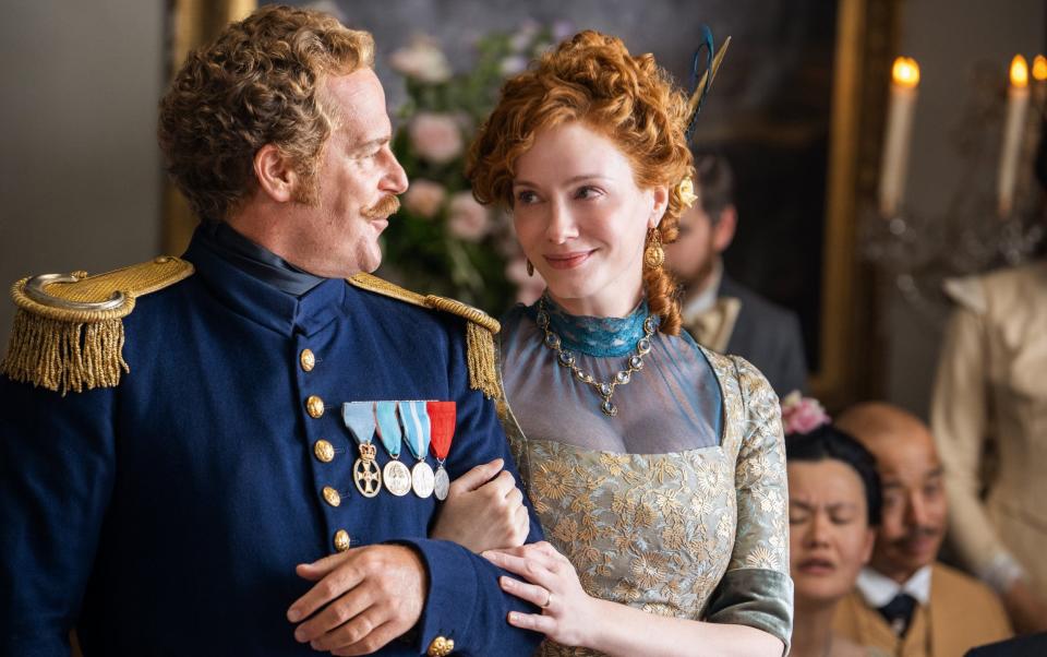 Victorian charm: Adam James and Christina Hendricks in The Buccaneers