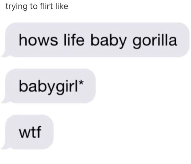 person accidentally saying baby gorilla iinstead of baby girl
