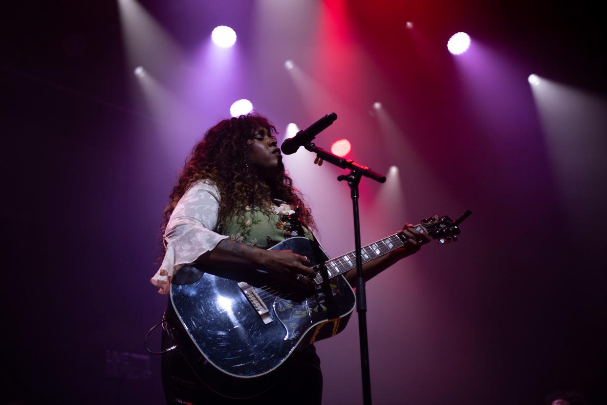 Brittney Spencer performs Friday at the Ryman Auditorium in Nashville, Tenn.