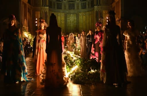 Models walk the runway at the Rodarte show during New York Fashion Week: The Shows on February 11, 2020