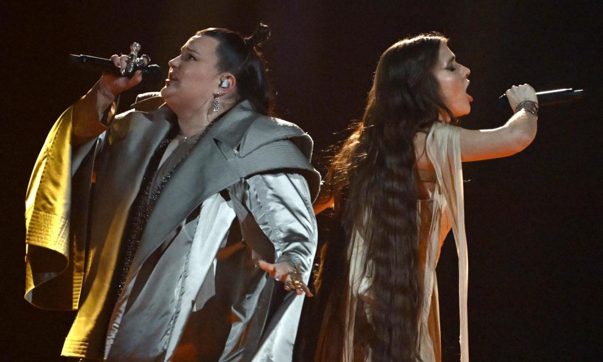 <span>‘The audience really give you the power and the energy and you give it back’ … alyona alyona and Jerry Heil perform at the first semi-final of the Eurovision song contest in Malmö.</span><span>Photograph: Antti Aimo-Koivisto/REX/Shutterstock</span>